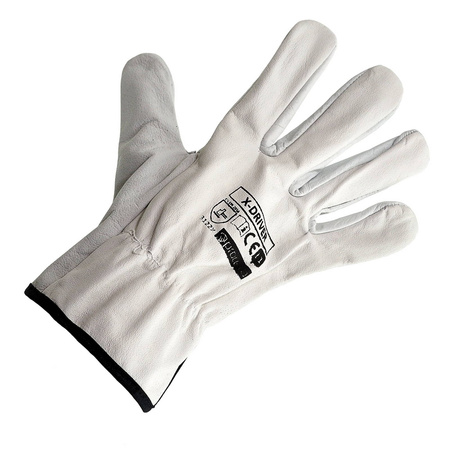 Rękawice ocieplane skórzane robocze ochronne wzmacniane z licowej skóry koziej Procera X-DRIVER WINTER