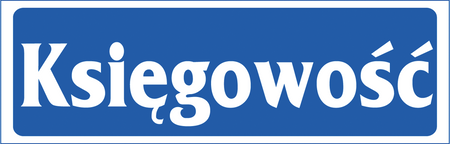 Znak naklejka samoprzylepna KSIĘGOWOŚĆ 9X24