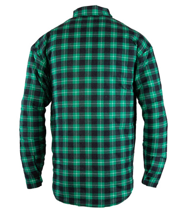 Koszula w kratkę na guziki ocieplana BONO zielona