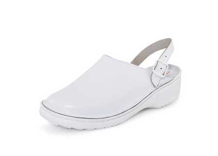 Klapki profilaktyczne buty ortopedyczne skóra biała ELSA