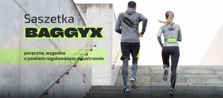 Saszetka nerka na elastycznym pasku z pasami odblaskowymi BAGGYX żółta