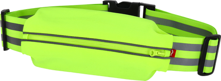 Saszetka nerka na elastycznym pasku z pasami odblaskowymi BAGGYX żółta