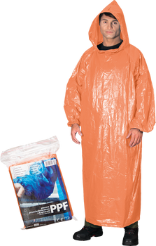 Płaszcz przeciwdeszczowy z kapturem PPF pomarańczowy