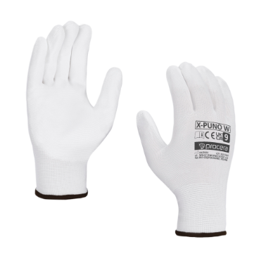 Rękawice robocze uniwersalne ogrodnicze ochronne powlekane poliuretanem ochrona rąk białe Procera X-PUNO white