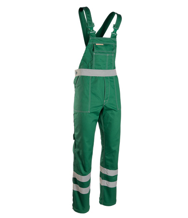 Spodnie na szelkach ogrodniczki ochronne BRIXTON CLASSIC zielone ABOG