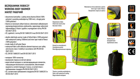 Bezrękawnik robocze kamizelka dwustronna odblaskowa NEO 81-520