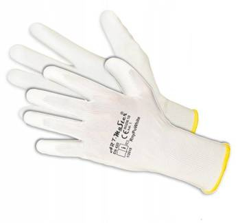 Rękawice robocze ochronne powlekane poliuretanem Art.Mas RnyPu White kat. 1