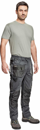 Spodnie robocze profesjonalne wytrzymałe do pasa z miejscem na nakolanniki TRIFIBETEX wzmacniane antracytowe Cerva DAYBORO