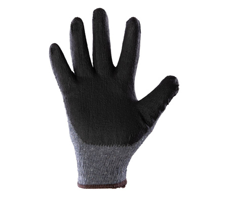 Rękawice robocze ochronne powlekane czarnym lateksem COVENT