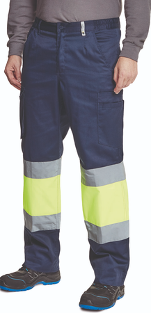 Spodnie robocze z odblaskiem granatowo/żółty HV CERVA BILBAO