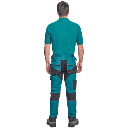 Spodnie robocze profesjonalne wytrzymałe do pasa z miejscem na nakolanniki TRIFIBETEX wzmacniane niebieskie Cerva DAYBORO