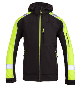 Kurtka ostrzegawcza odblaskowa softshell odpinany kaptur Benefit RIVAL OARS
