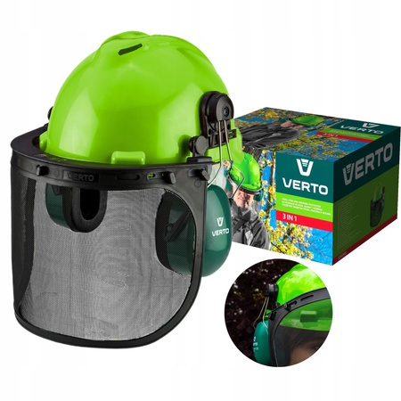Hełm 97H300 3w1 ze słuchawkami oraz siatką ochronną VERTO