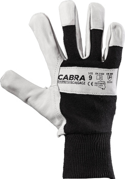Rękawice ochronne robocze z koziej skóry ze ściągaczem CABRA dla budowlańców