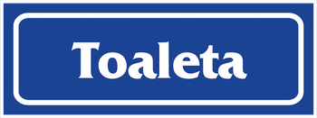 Znak naklejka samoprzylepna TOALETA 9X24