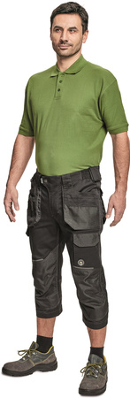 Spodnie 3/4 męskie spodenki robocze ochronne czarne Cerva DAYBORO