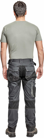 Spodnie robocze profesjonalne wytrzymałe do pasa z miejscem na nakolanniki TRIFIBETEX wzmacniane antracytowe Cerva DAYBORO