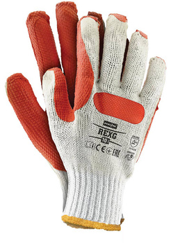 Rękawice robocze ochronne na budowę, brukarskie powlekane gumą REXG