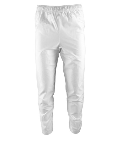 Białe bawełniane spodnie robocze ochronne do pasa Polstar HACCP KRAJAN BIEL AQSP