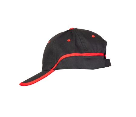 Czapka z daszkiem robocza zapięcie na rzep BASEBALL czarno-czerwona