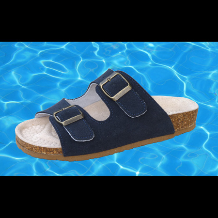 Klapki profilaktyczne buty ortopedyczne skóra granatowa wz 134