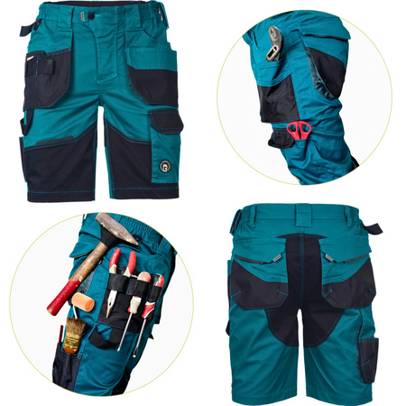 Spodenki szorty robocze profesjonalne krótkie spodnie wytrzymałe TRIFIBETEX morskie Cerva DAYBORO