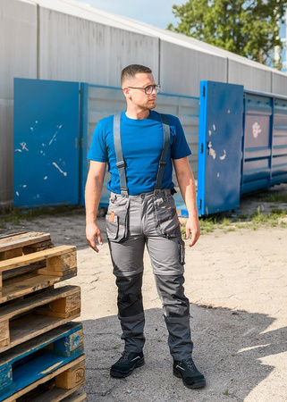 Spodnie robocze bawełna 100% NEO 6w1 ogrodniczki krótkie spodenki 81-321