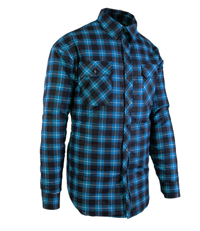 Koszula w kratkę na guziki ocieplana BONO niebieska