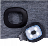 Czapka zimowa z latarką ładowana USB ocieplana polarem CZLED czarno-szara