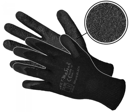 Rękawice robocze lateks RWGRIP BLACK CZARNE
