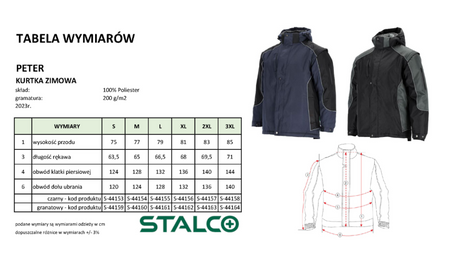 Kurtka robocza ocieplana zimowa bhp 2w1 wodoodporna STALCO PETER