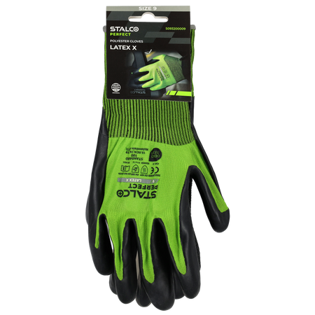 Rękawice robocze poliestrowe mocny chwyt STALCO LATEX X