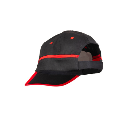 Czapka z daszkiem robocza zapięcie na rzep BASEBALL czarno-czerwona