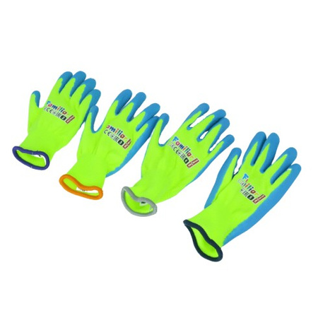 Rękawice powlekane lateksem robocze wysoka manualność ochronne uniwersalne porowata struktura odporne na detergenty i kwasy Reis rozmiary dla całej rodziny FAMILIAR