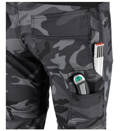 Spodnie robocze bojówki moro STALCO 2w1 odpinane nogawki S-421