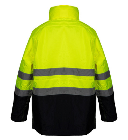 Kurtka robocza ostrzegawcza przeciwdeszczowa wodoodporna odblaskowa z kapturem żółta NEO 81-720