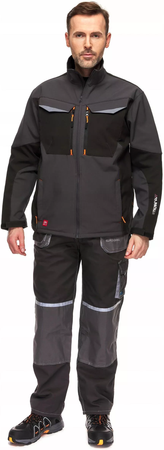 Kurtka softshell z elementami odblaskowymi szara PACKER