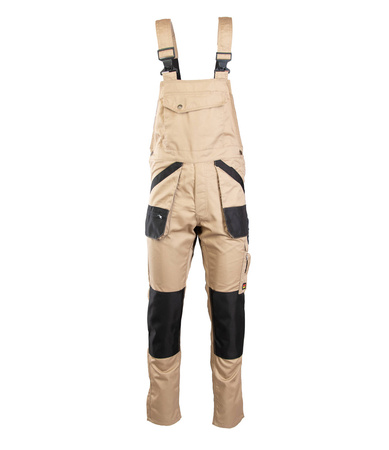 Spodnie robocze ochronne ogrodniczki wielofunkcyjne kombinezon ogrodniczy beżowe Polstar BRIXTON PRACTICAL APOG