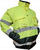 Kurtka zimowa ocieplana odblaskowa bomberka ostrzegawcza z kapturem fluorescencyjna odpinane rękawy żółta Polstar FLASH short-B yellow