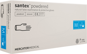 Rękawice jednorazowe lateksowe pudrowane diagnostyczne RMM-SANTEXFT