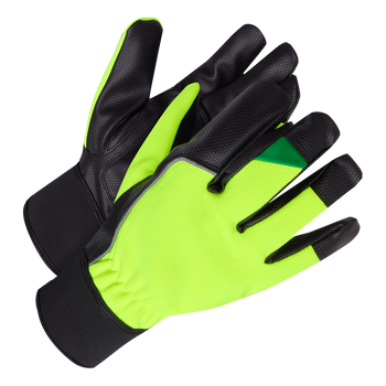 Rękawice ocieplane ze skóry syntetycznej żółte fluo STALCO PARKER