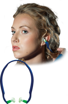 Zatyczki do uszu na pałąku stopery douszne wkładki przeciwhałasowe REIS OSZ-BANDBLUE