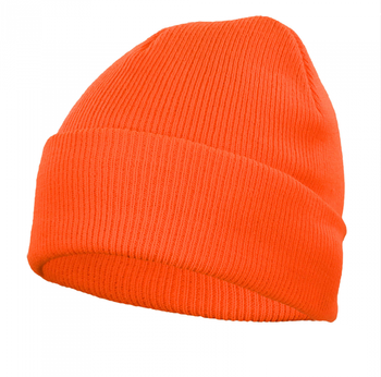 Czapka dziana akrylowa dwuwarstwowa wywijana CzDz  pomarańczowa
