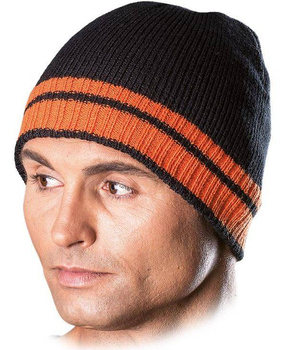 Czapka zimowa ochronna CZPAS Czarno-pomarańczowa