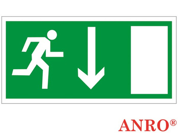 Znak ewakuacyjny "Kierunek do wyjścia drogi ewakuacyjnej" 20x40 cm