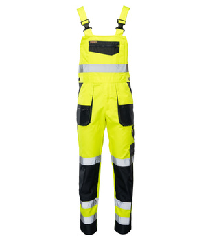 Spodnie robocze ogrodniczki odblask BRIXTON FLASH żółte