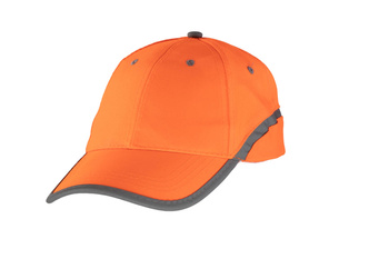 Czapka robocza odblaskowa z daszkiem regulowana baseballowa pomarańczowa Polstar BRIXTON FLASH CFBA