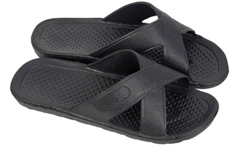 Klapki męskie kąpielowe na basen szybkoschnące elastyczne czarne EVA Reis BKLSPORT