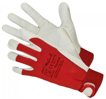 Rękawice robocze ochronne ocieplane polarem wzmacniane skóra kozią RTOP-EX W