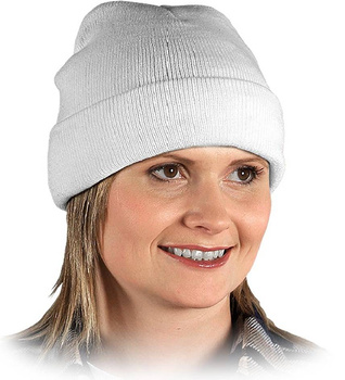 Czapka robocza zimowa jesienna ciepła biała akrylowa Reis CZBAW